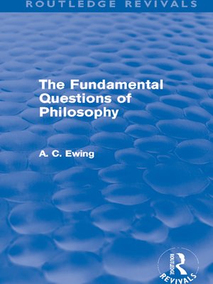 cover image of The Fundamental Questions of Philosophy (Routledge Revivals)
